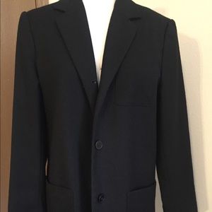 Black Sandro Tailored Coat 100% Wool Size 12 Used